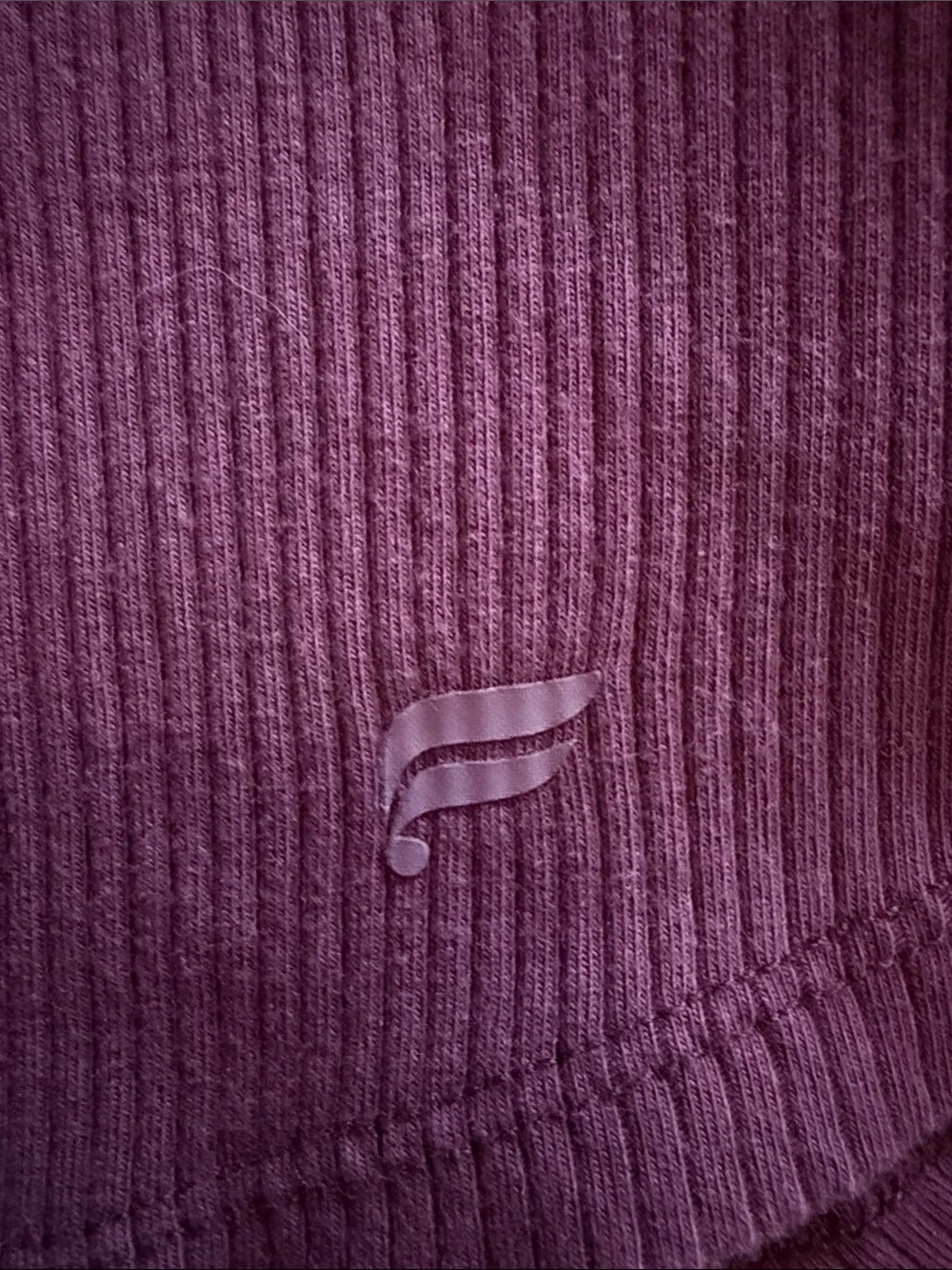 Fabletics Ribbed Wine Tank Top With Shelf Bra - Picture 4 of 5